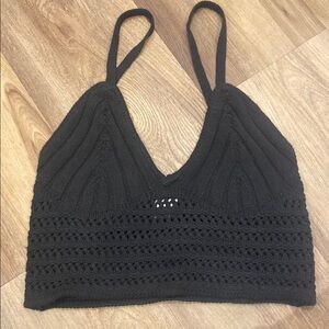 Wild Fable Black Knit Crop Top
